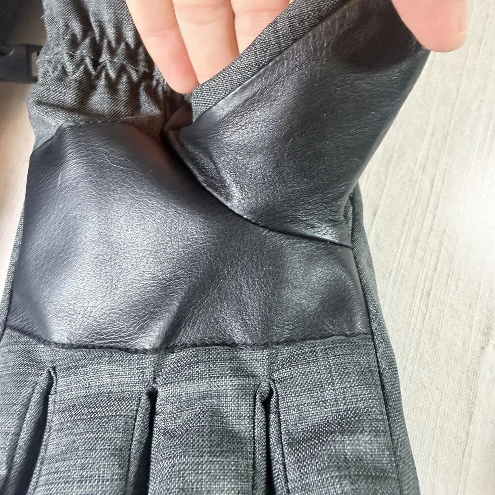 LL BEAN Women's Baxter State Gloves Small Goose Down Hairsheep Leather Gray